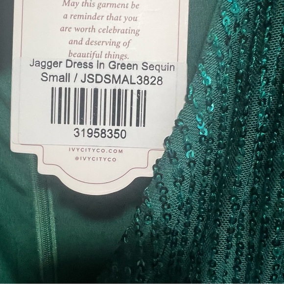 Ivy City Co Jagger Dress in Green Sequin in size Small, New with Tags - Picture 7 of 8